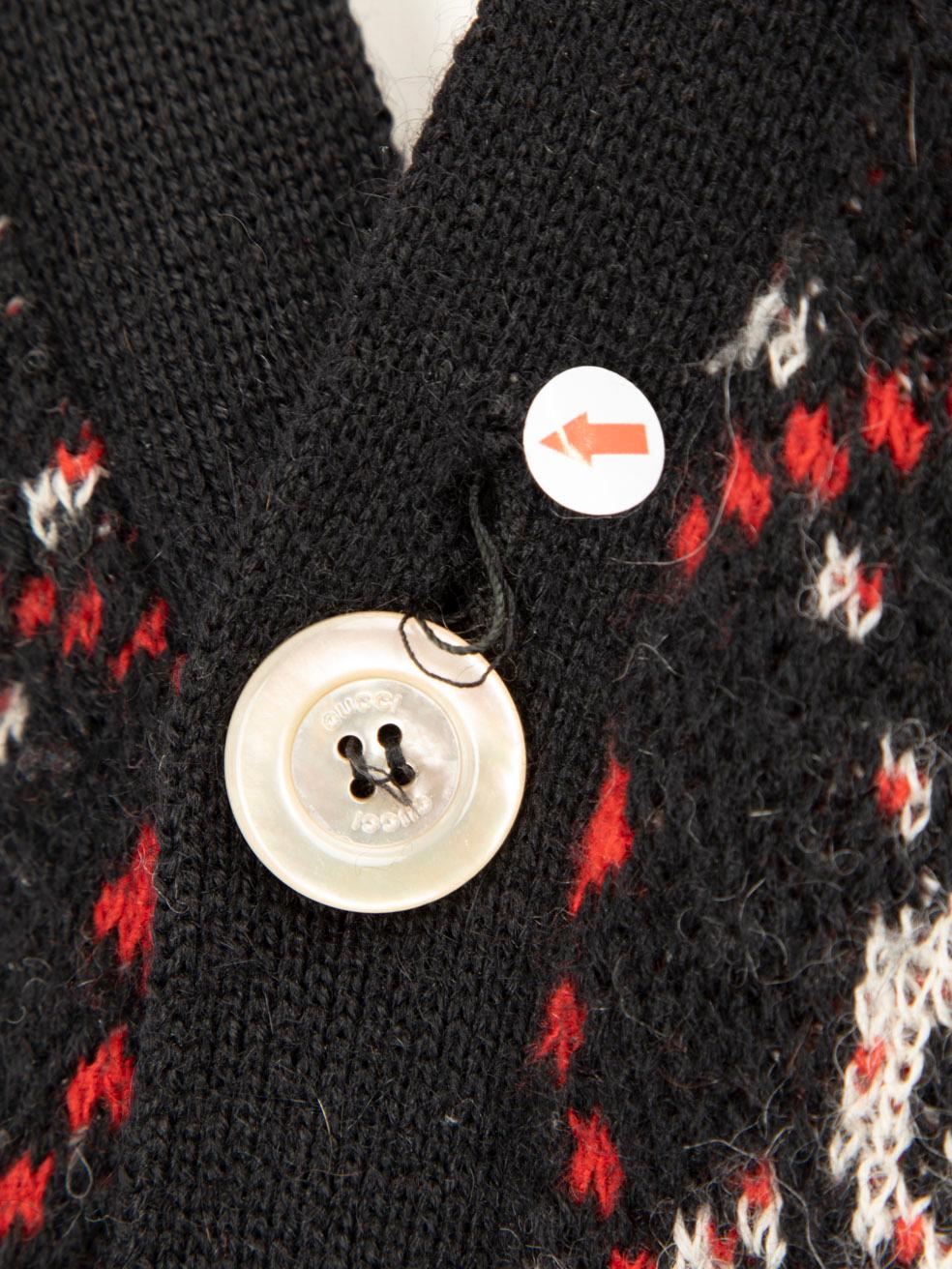 Gucci Black Wool Monogram Cardigan Size XL 1