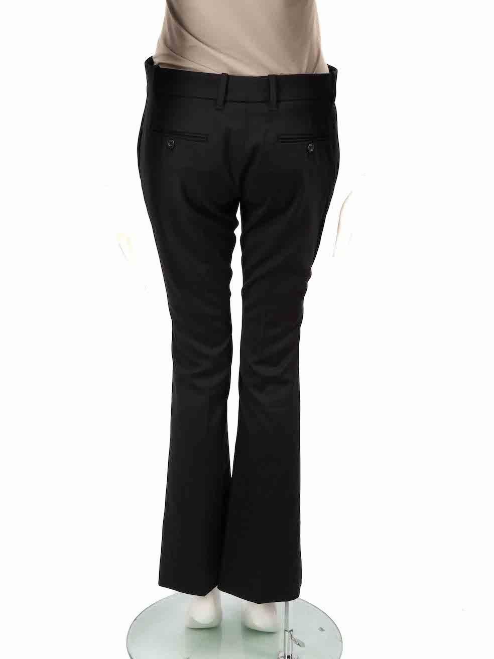 Gucci Black Wool Straight Leg Tailored Trousers Size XS In Excellent Condition For Sale In London, GB