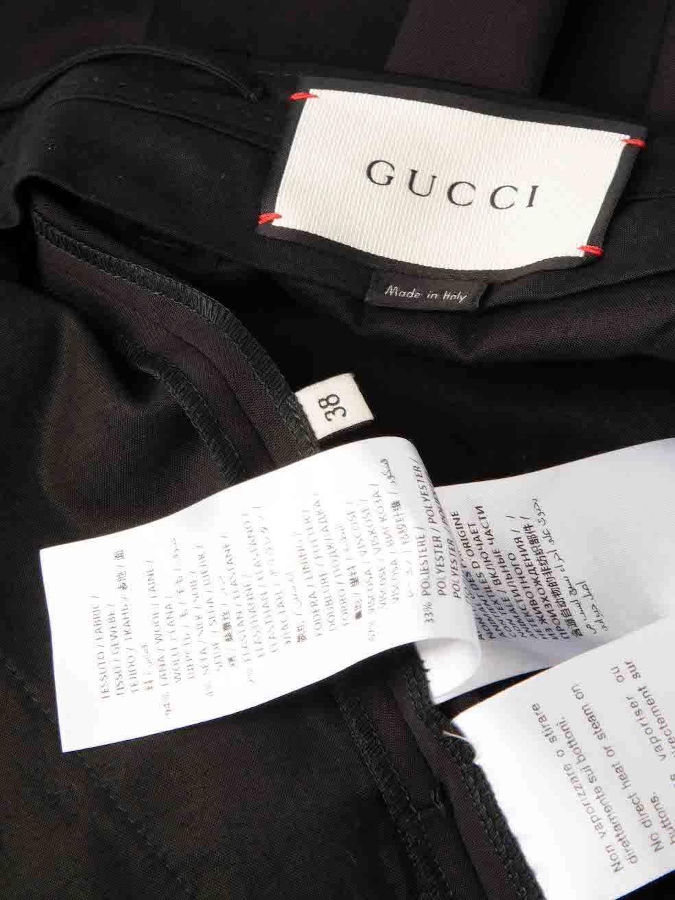 Maßgeschneiderte Gucci-Hose mit geradem Bein aus schwarzer Wolle, Größe XS Damen im Angebot