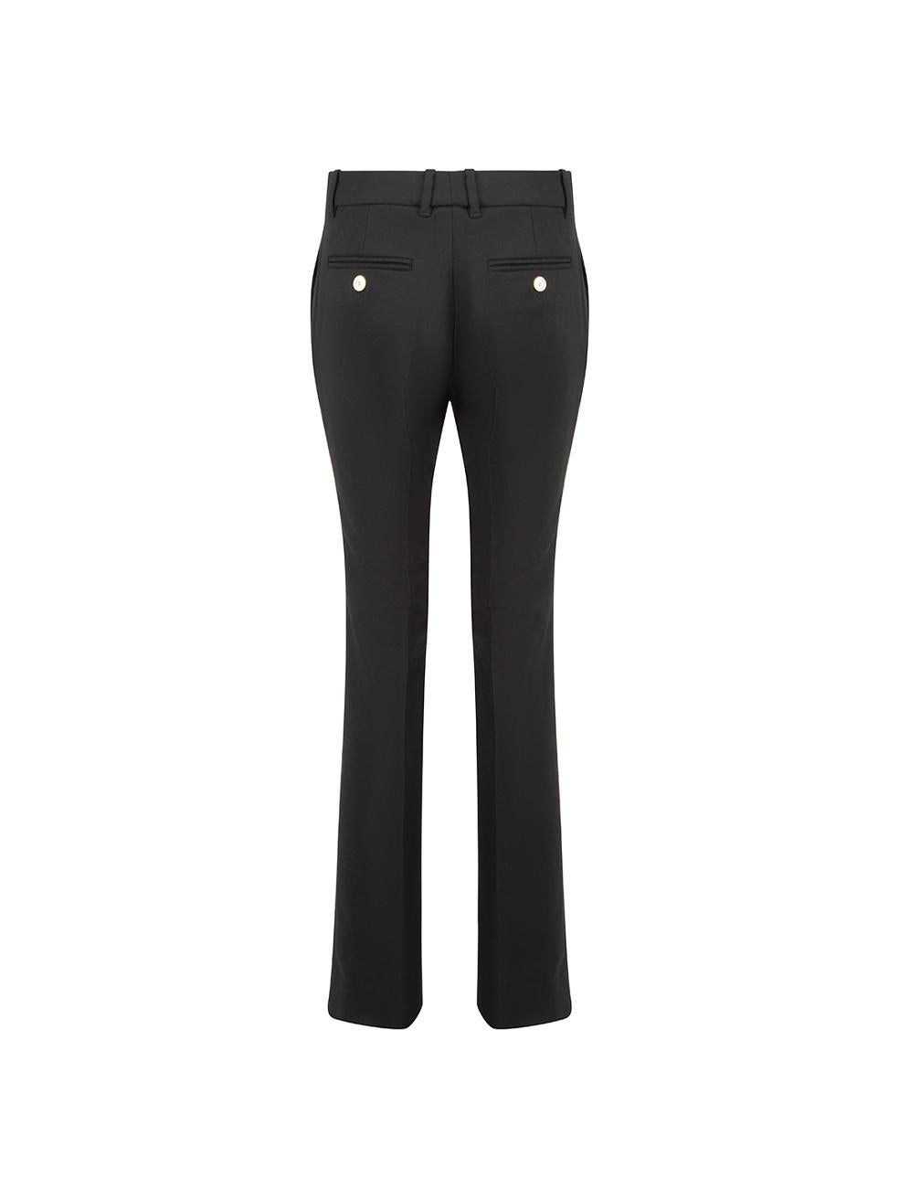 Gucci Black Wool Tailored Straight Trousers Size XS In Good Condition For Sale In London, GB
