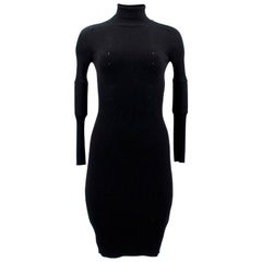 Gucci Black Wool Turtleneck Dress US 4