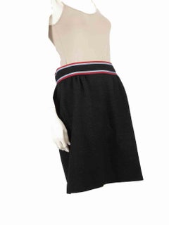 Gucci Black Wool Tweed Contrast Trimmed Pencil Skirt Size M