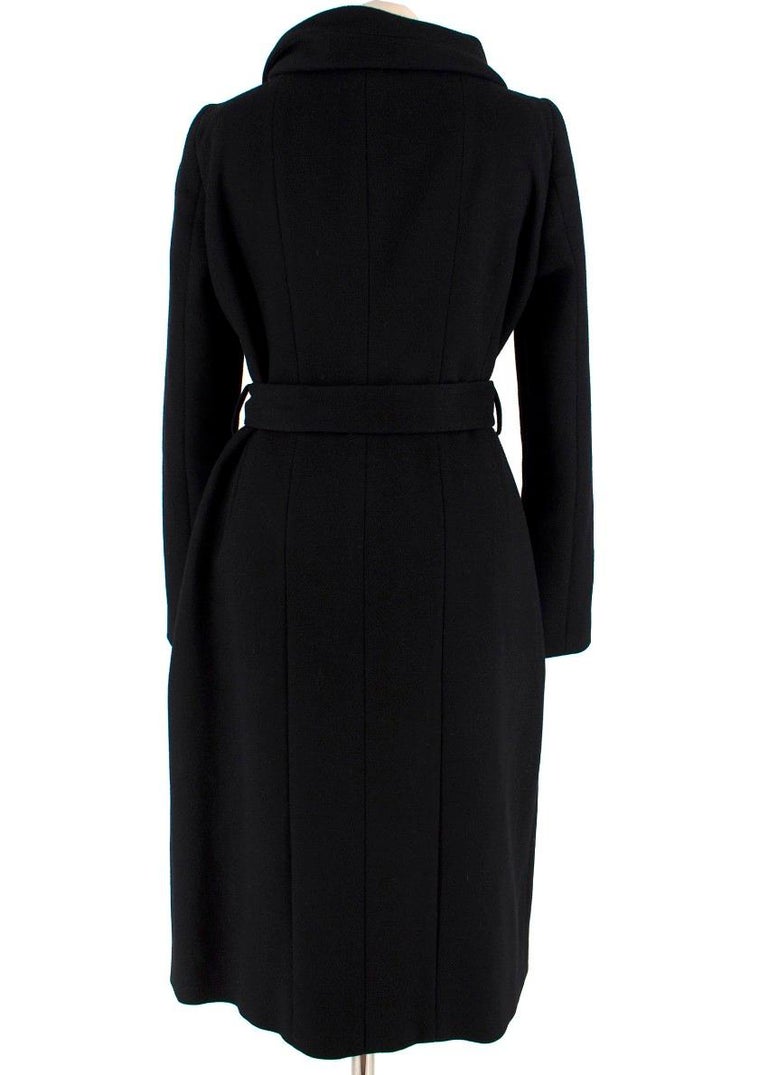 Gucci Black Wool Wrap Coat SIZE IT 42 at 1stDibs