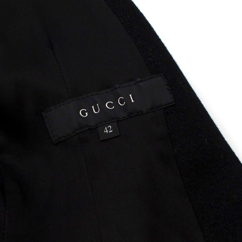 Women's Gucci Black Wool Wrap Coat SIZE IT 42
