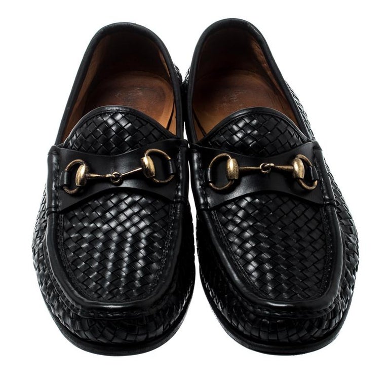 Gucci Black Hannover Horsebit Loafers Size For Sale at