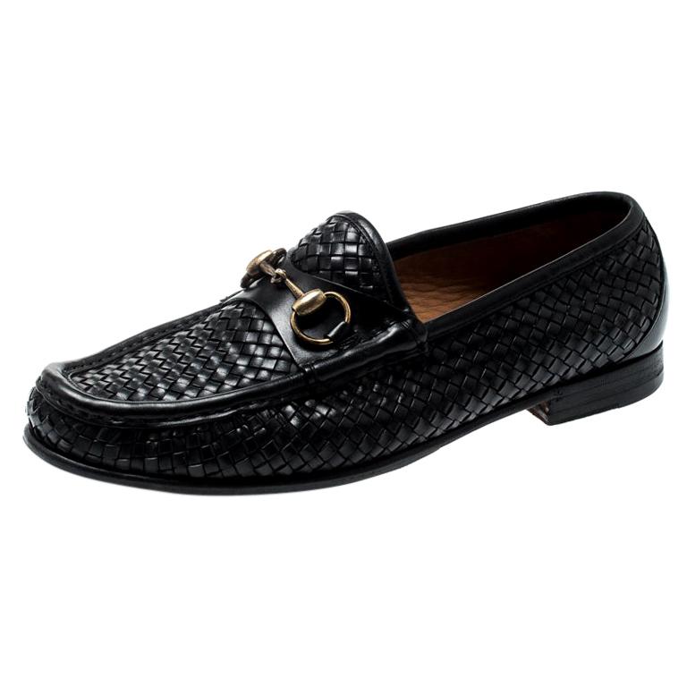 Gucci Black Hannover Horsebit Loafers Size For Sale at