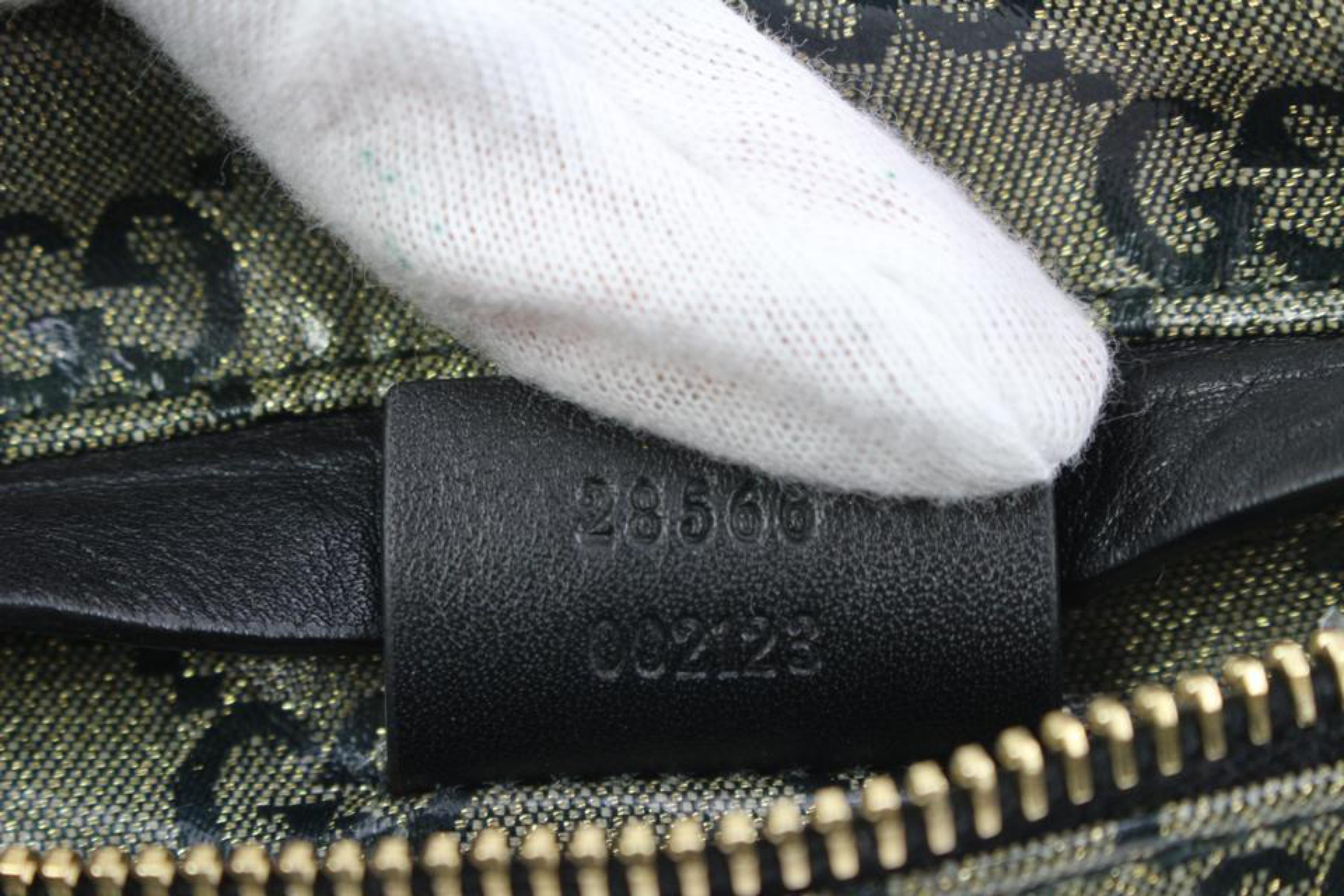 Gucci Black x Grey Monogram Crystal GG Belt Bag Fanny Pack Bum Waist 1GZ59a 5