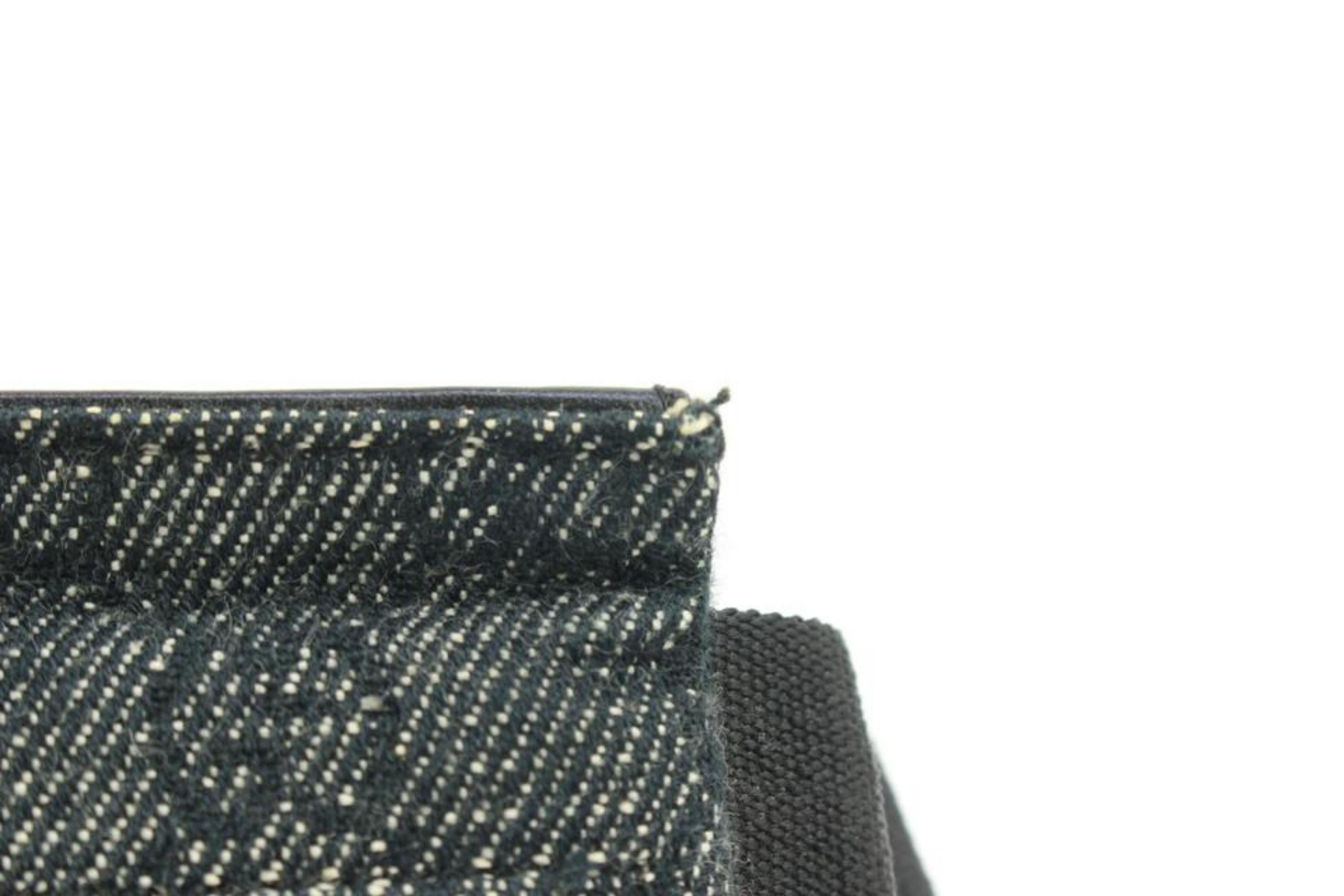 Women's Gucci Black x Grey  Monogram GG Denim Belt Bag Fanny Pack Waist Pouch 2G830a For Sale