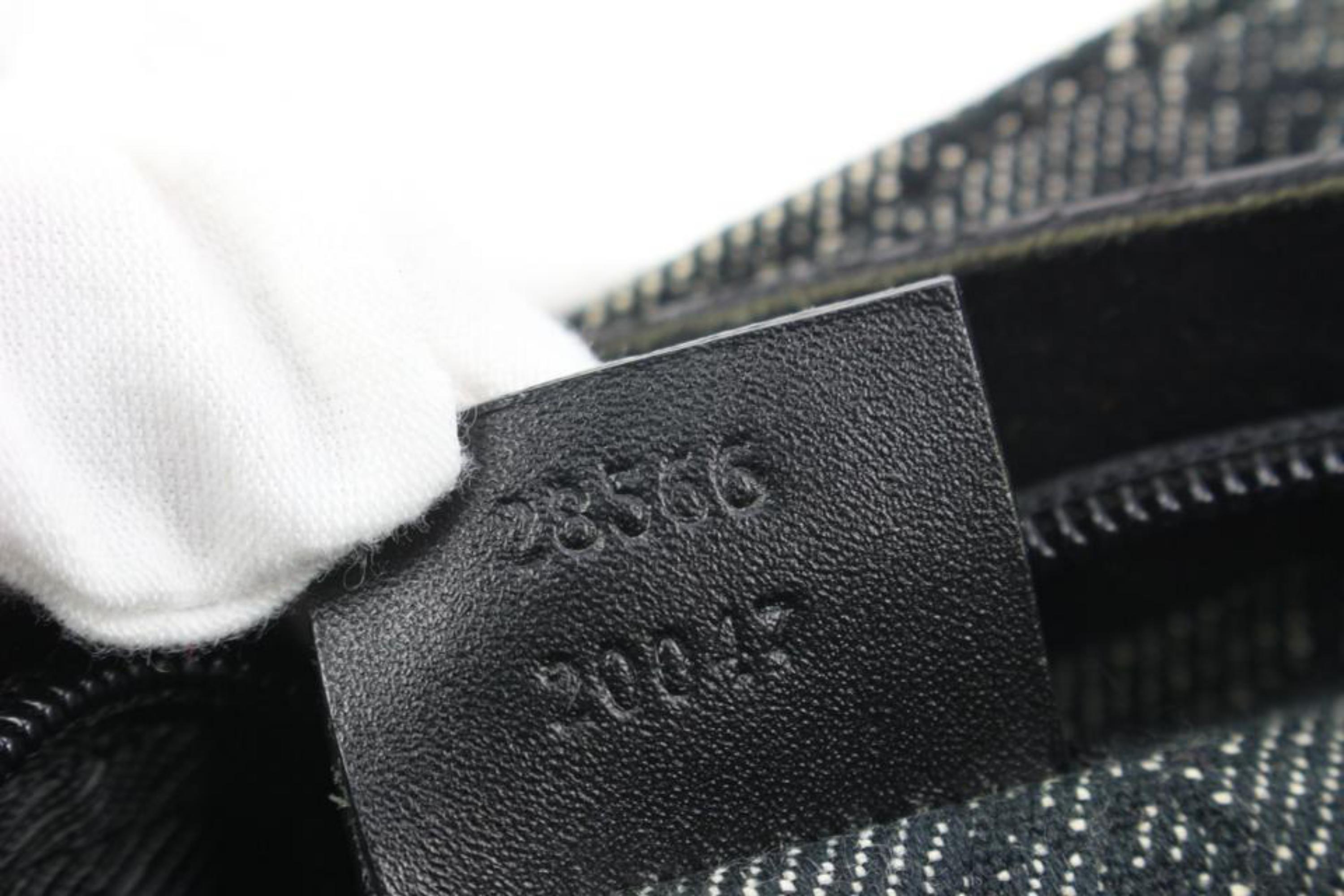 Gucci Black x Grey  Monogram GG Denim Belt Bag Fanny Pack Waist Pouch 2G830a For Sale 1