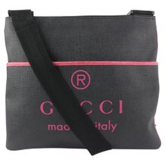 Gucci Black x Pink Supreme Trademark Logo Crossbody Messenger 917gk25