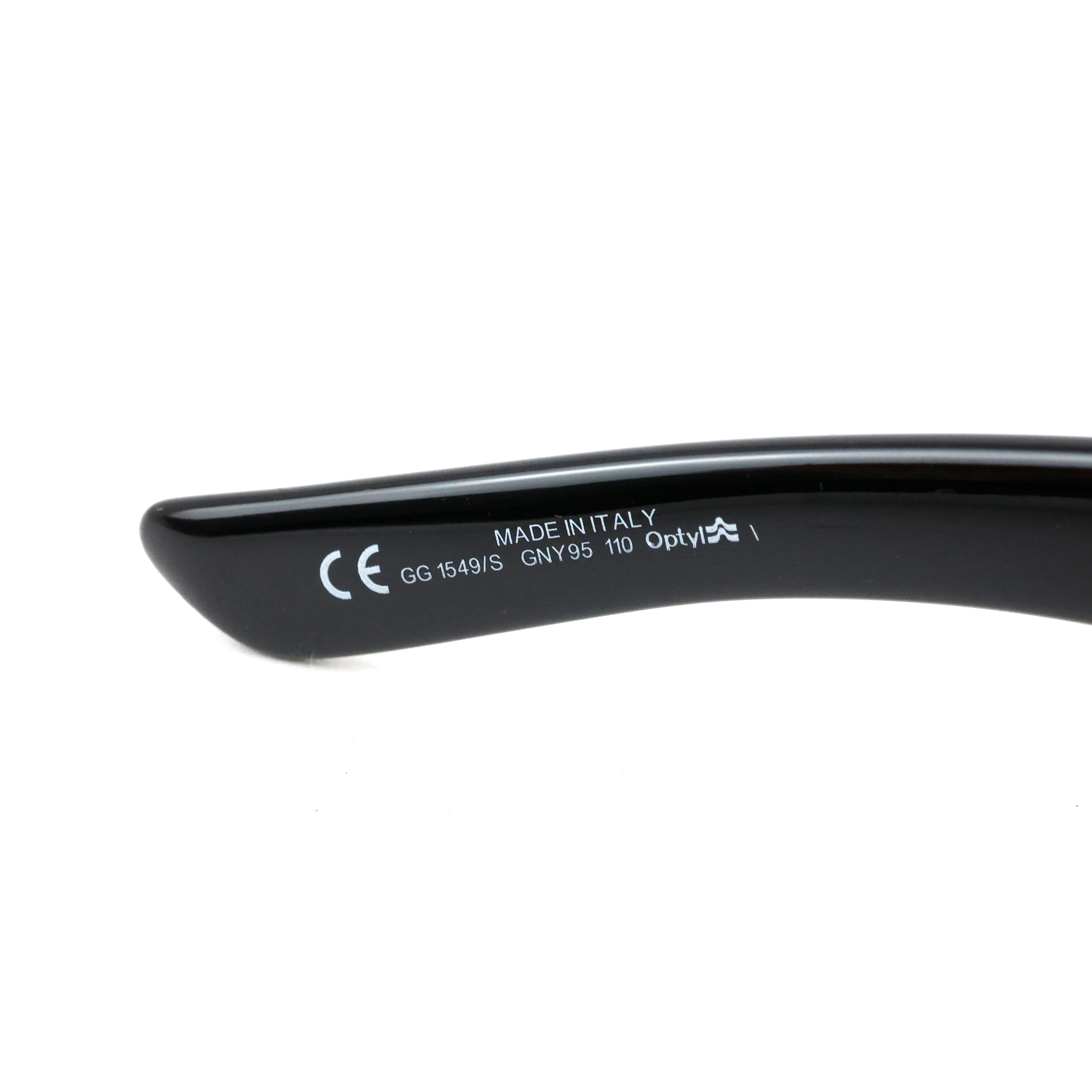 Schwarze Y2K-Sonnenbrille von Gucci im Angebot 2