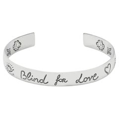 Gucci Blind For Love Bracelet manchette en argent sterling 925, taille 18