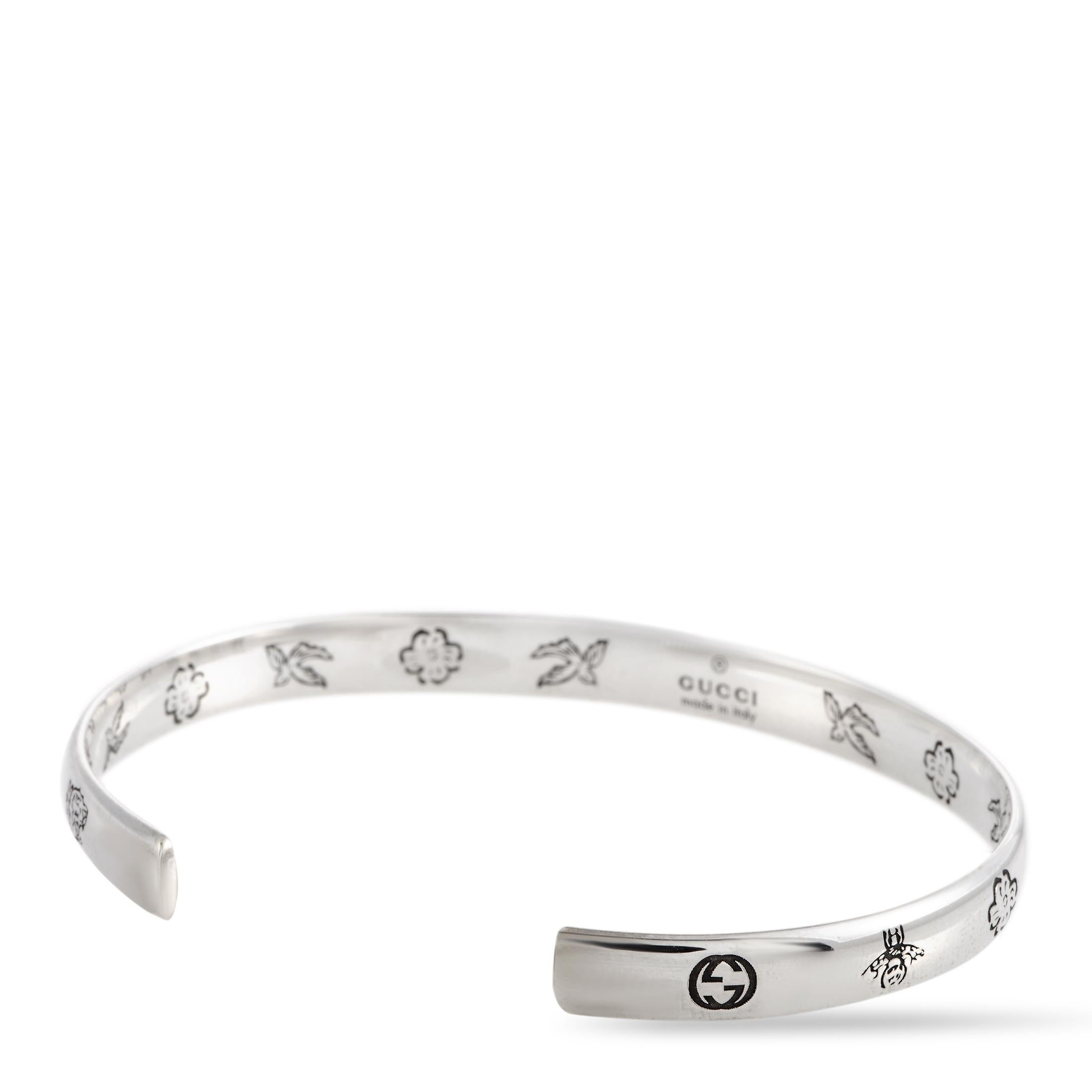 Gucci Blind for Love Silver Cuff Bracelet at 1stDibs