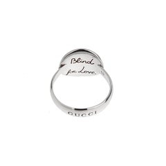 Gucci Blind for Love Sterling Silver Feline Ring Sz 5 1/4