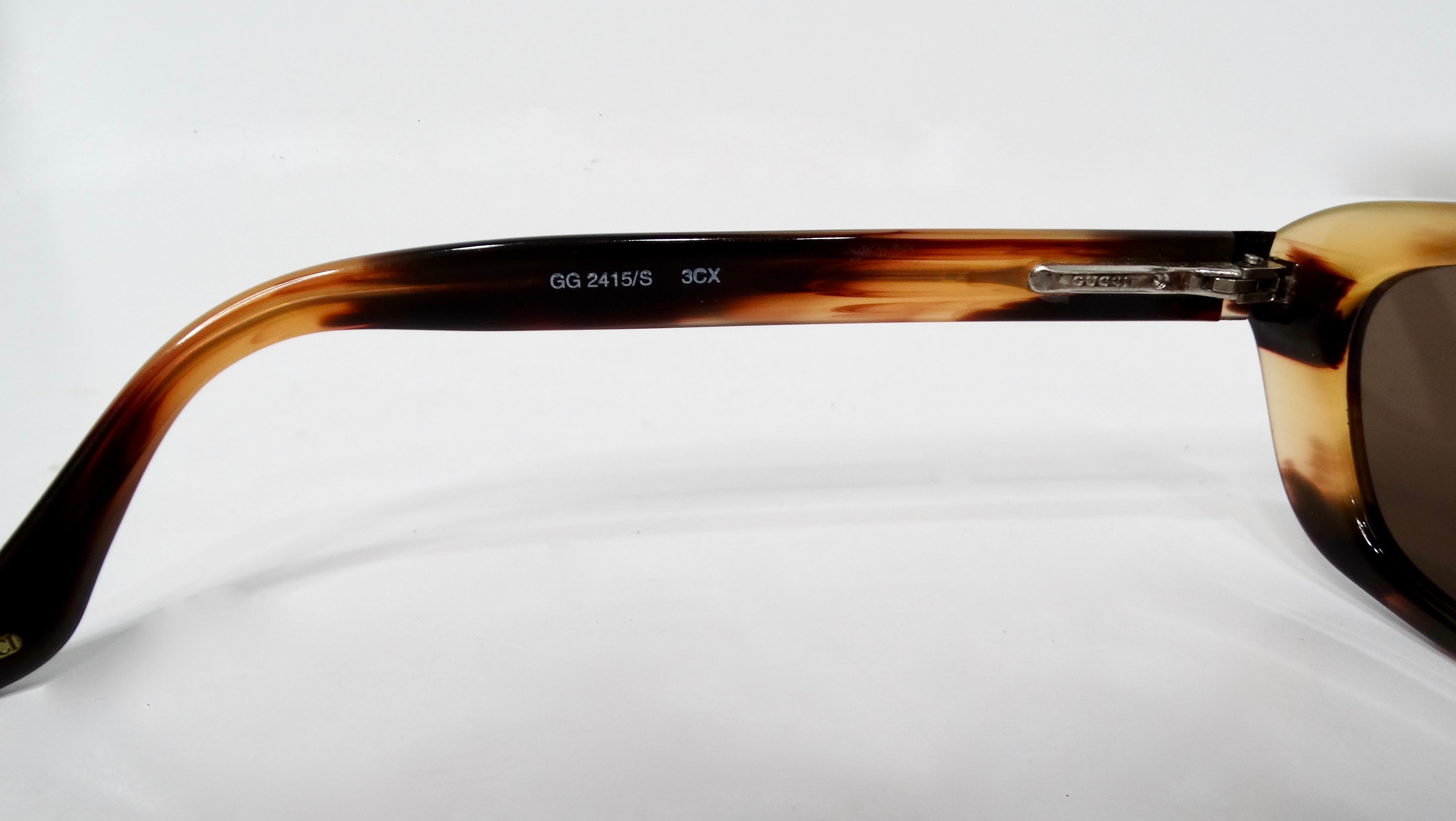Women's Gucci Blonde Tortoise Cat Eye Tinted Sunglasses For Sale