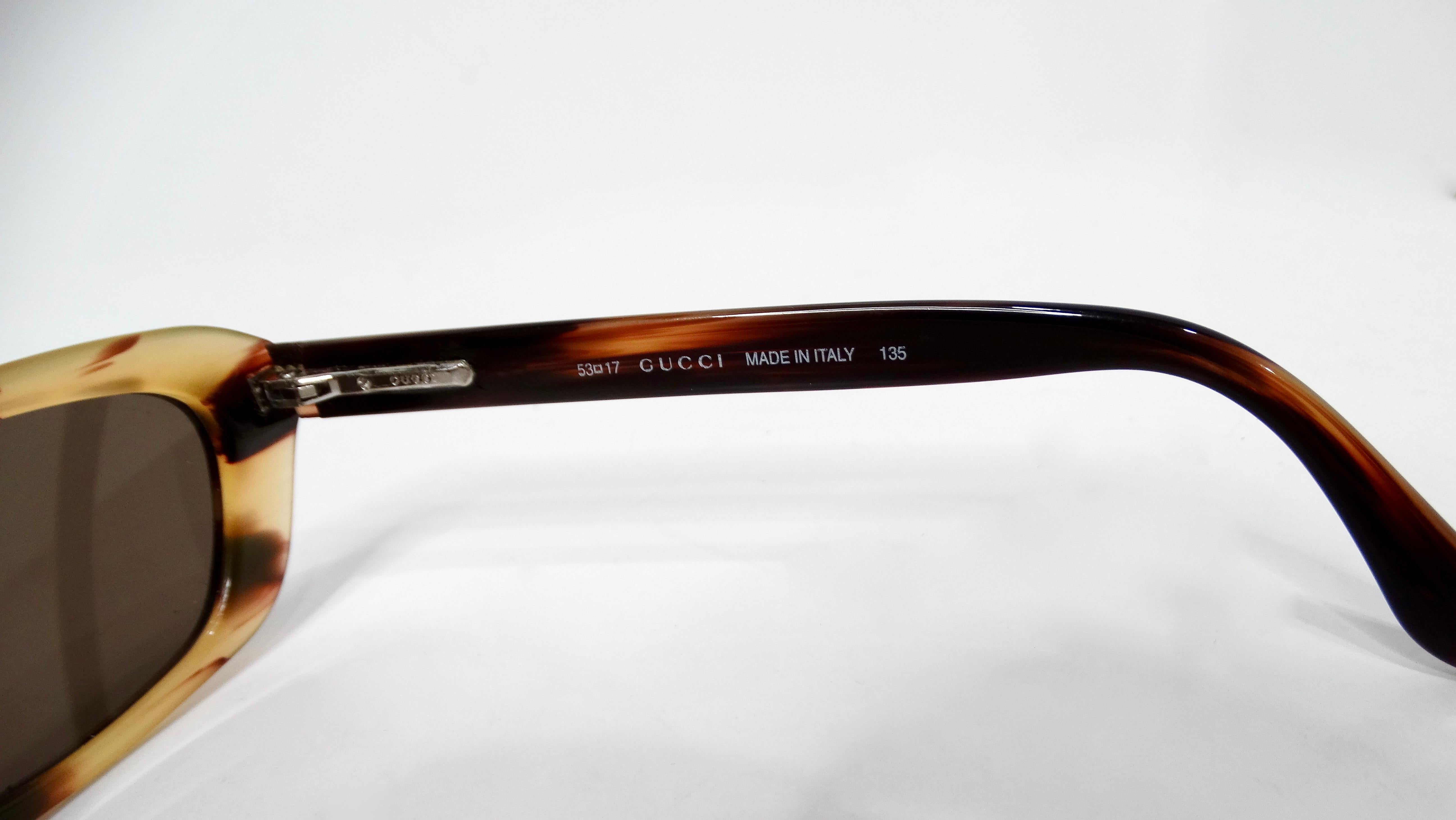 Gucci Blonde Tortoise Cat Eye Tinted Sunglasses For Sale 1