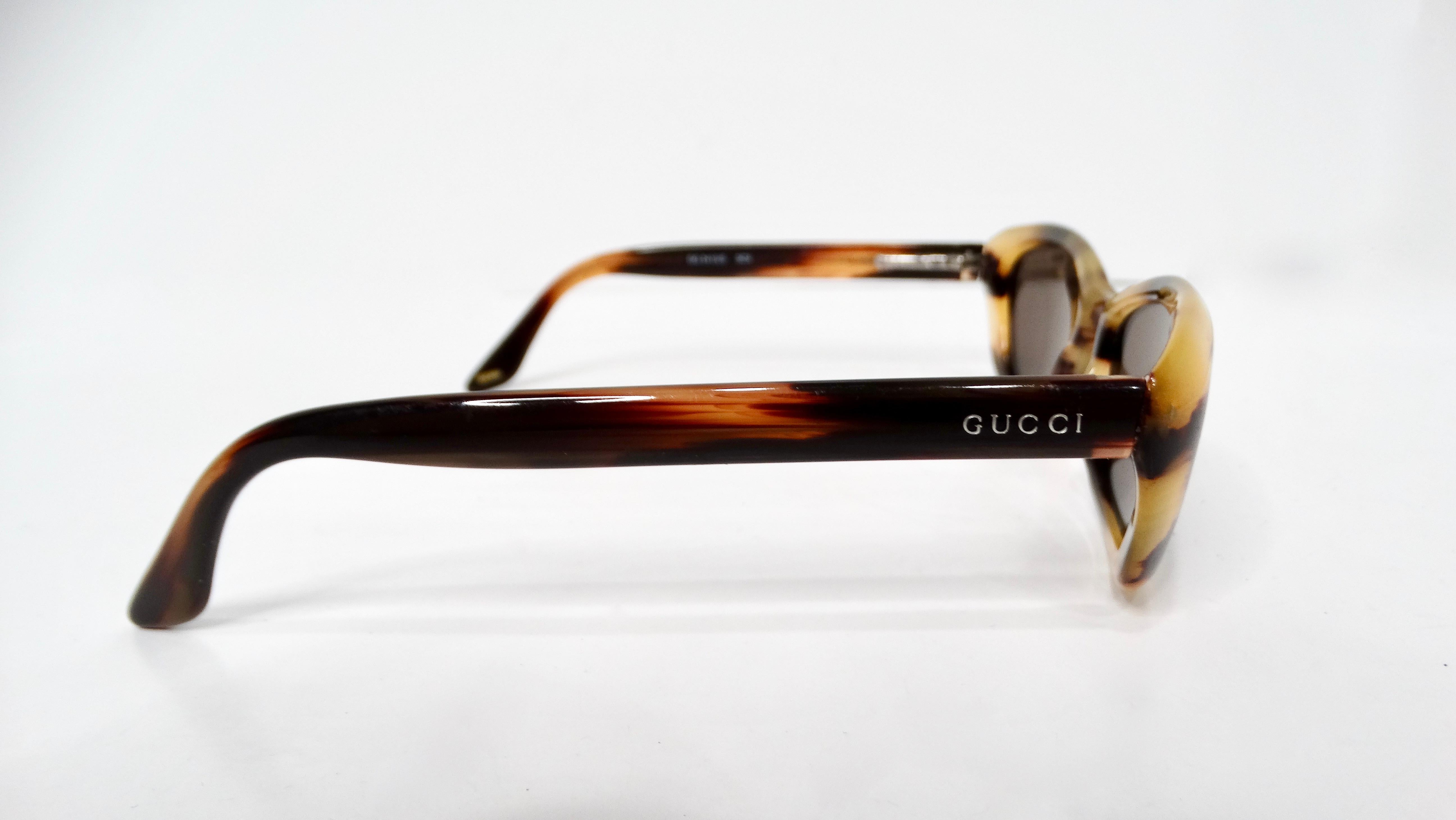 Gucci Blonde Tortoise Cat Eye Tinted Sunglasses For Sale 2