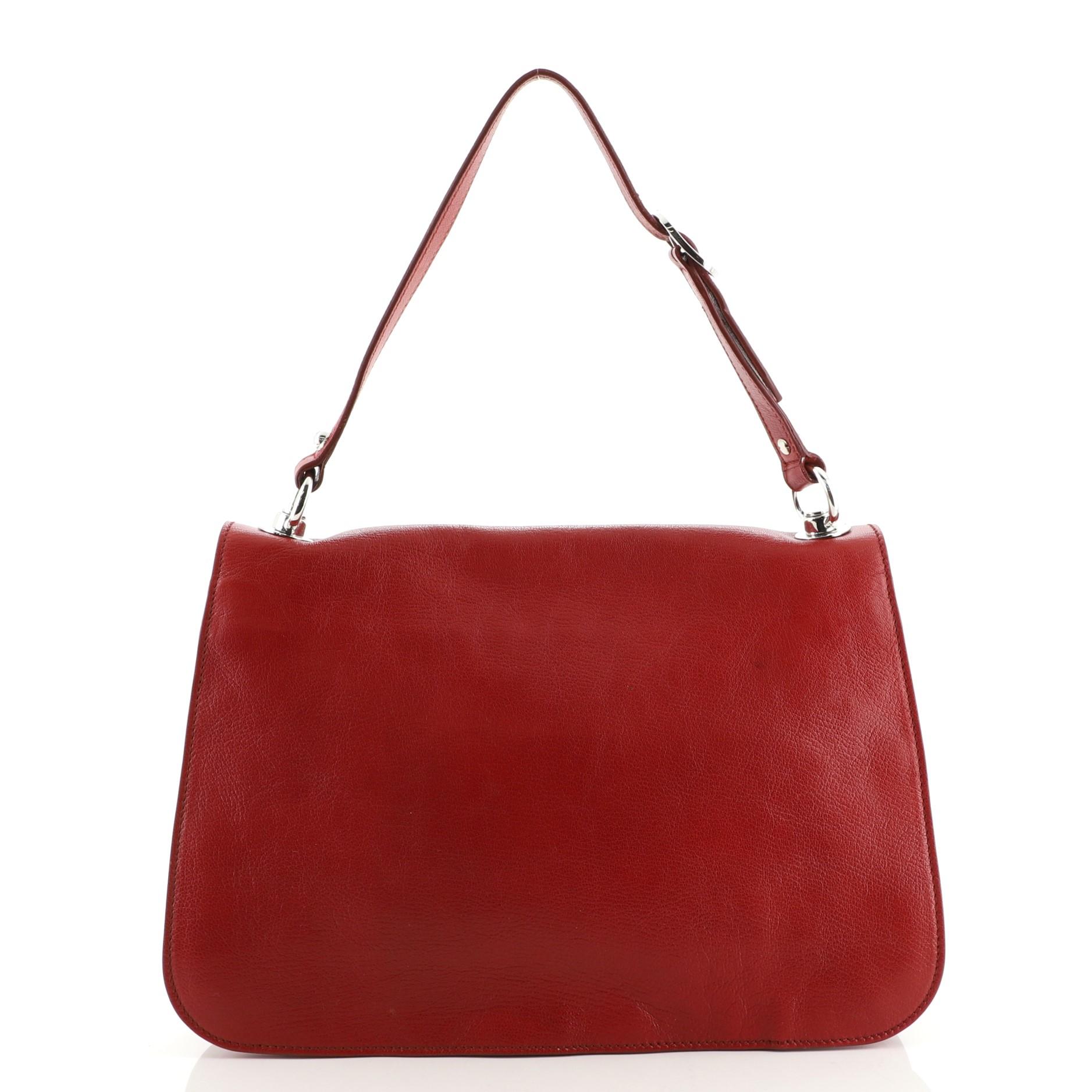 Red Gucci Blondie Flap Bag Leather Medium