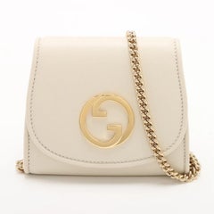 Gucci Blondie Leather Chain Shoulder Bag White