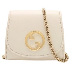 Gucci Blondie Leather Chain Shoulder Bag White