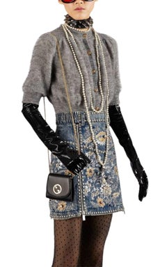 New Gucci Blondie Medium Chain Wallet in Black