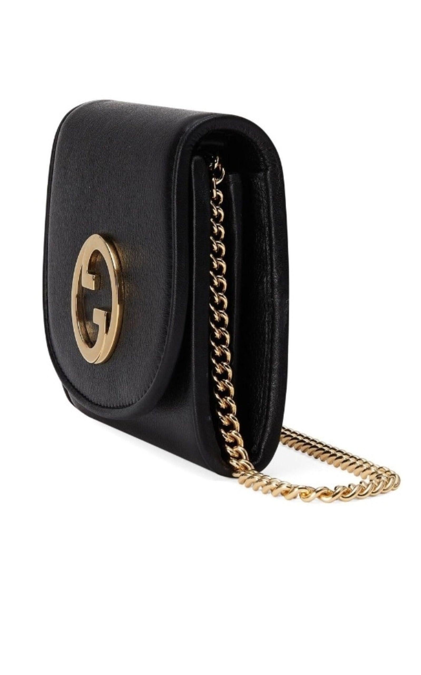 New Gucci Blondie Medium Chain Wallet in Black Neuf - En vente à Brossard, QC