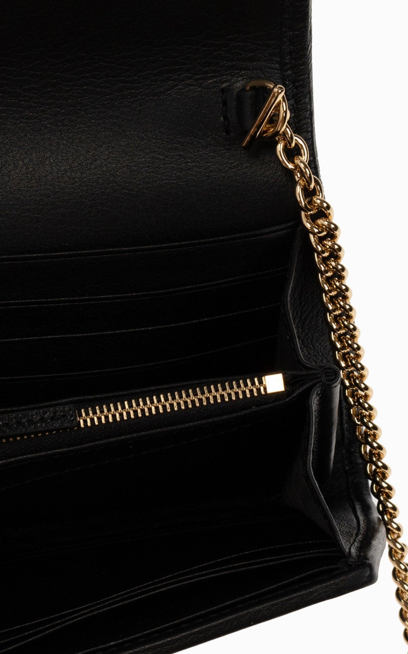New Gucci Blondie Medium Chain Wallet in Black en vente 2