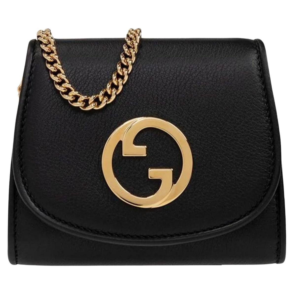 New Gucci Blondie Medium Chain Wallet in Black
