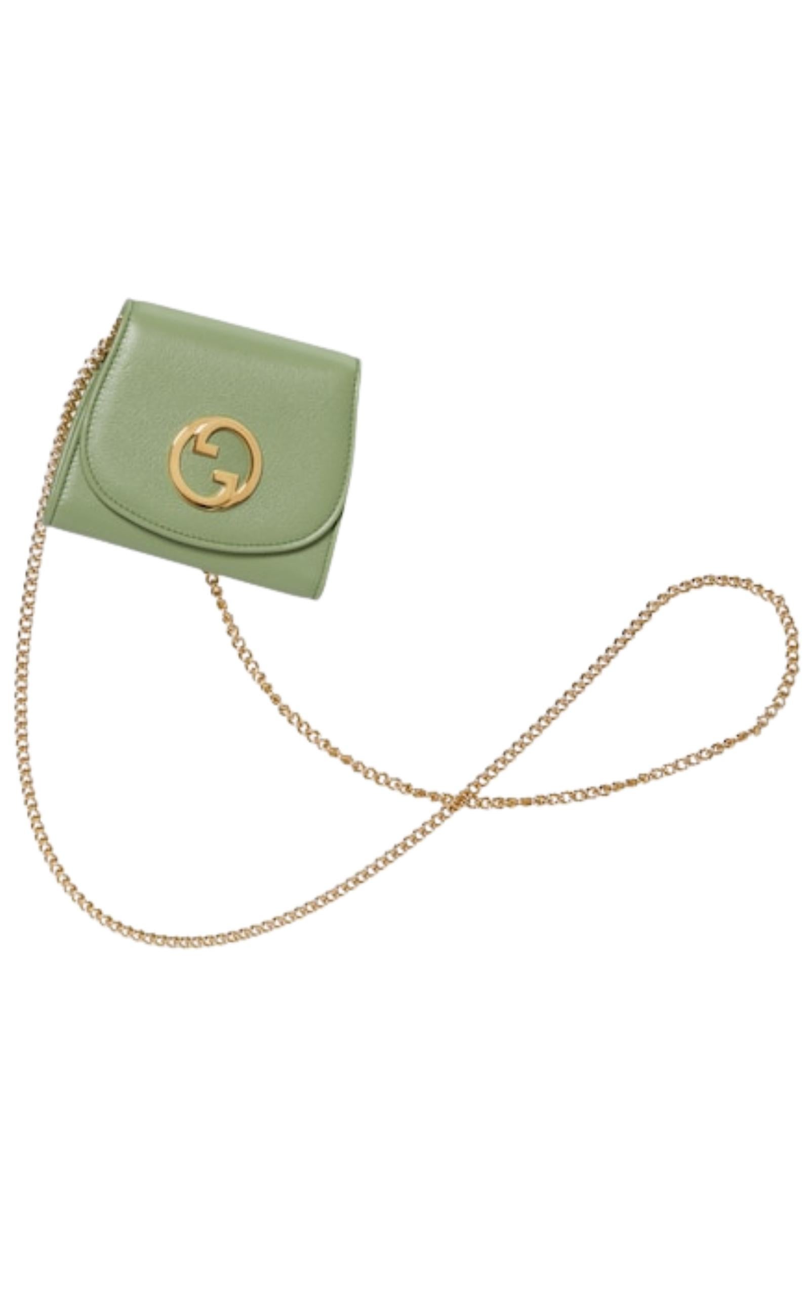 Donna Nuovo Portafoglio a catena medio Gucci Blondie in Greene & Greene in vendita