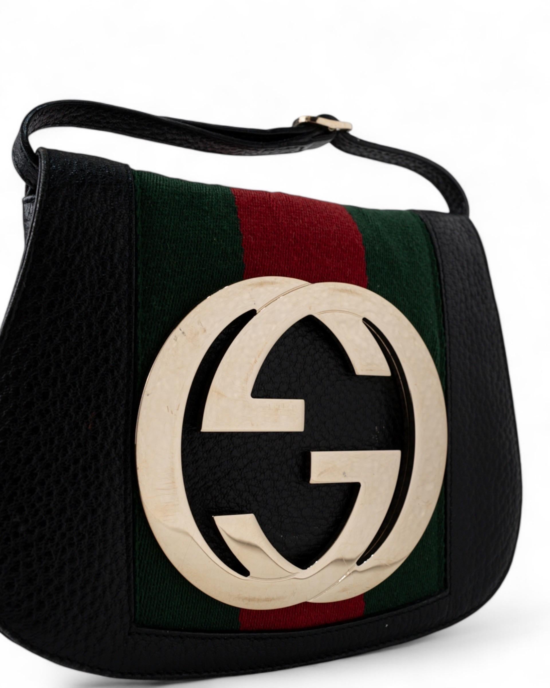 Black Gucci Blondie Small Web Pelle Nera Tracolla