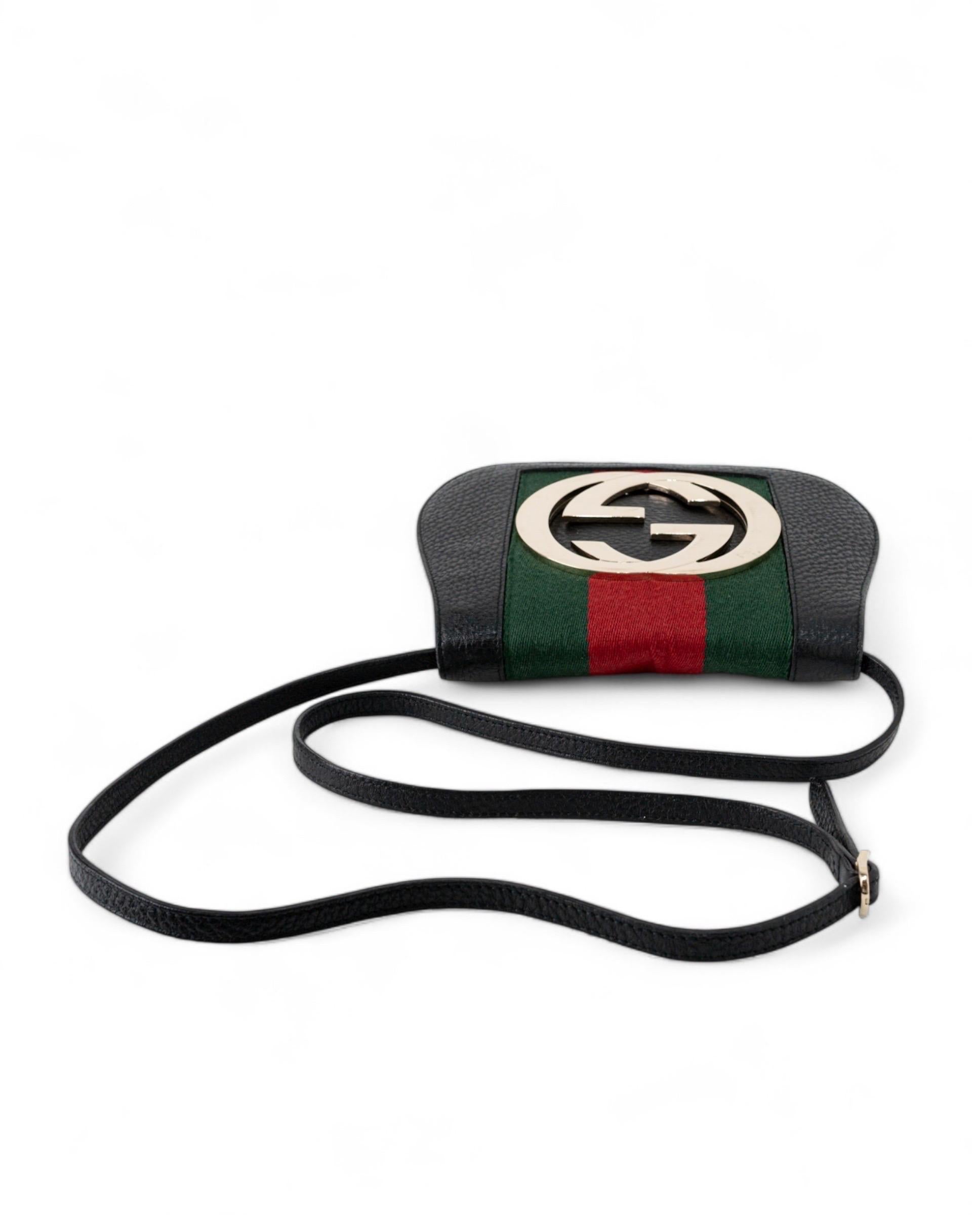 Women's Gucci Blondie Small Web Pelle Nera Tracolla