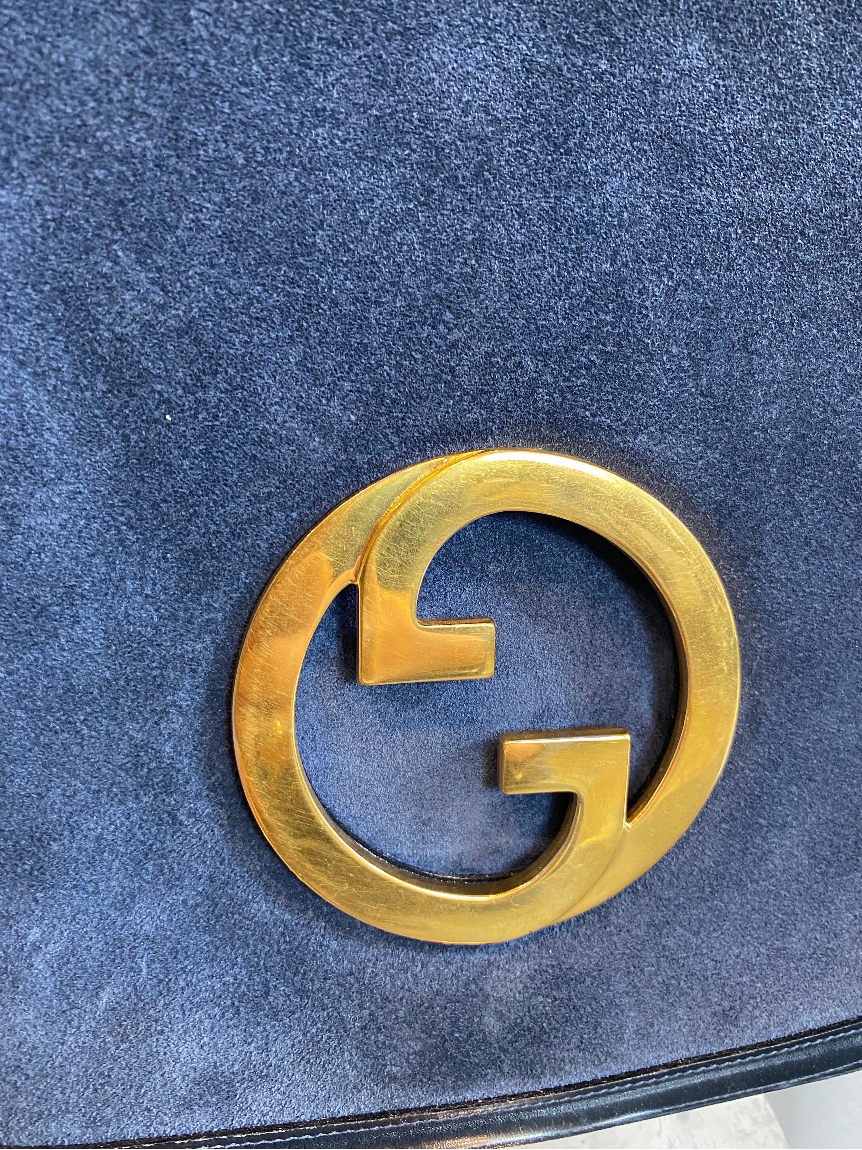 Black Gucci Blondie vintage ‘70 in blue suede