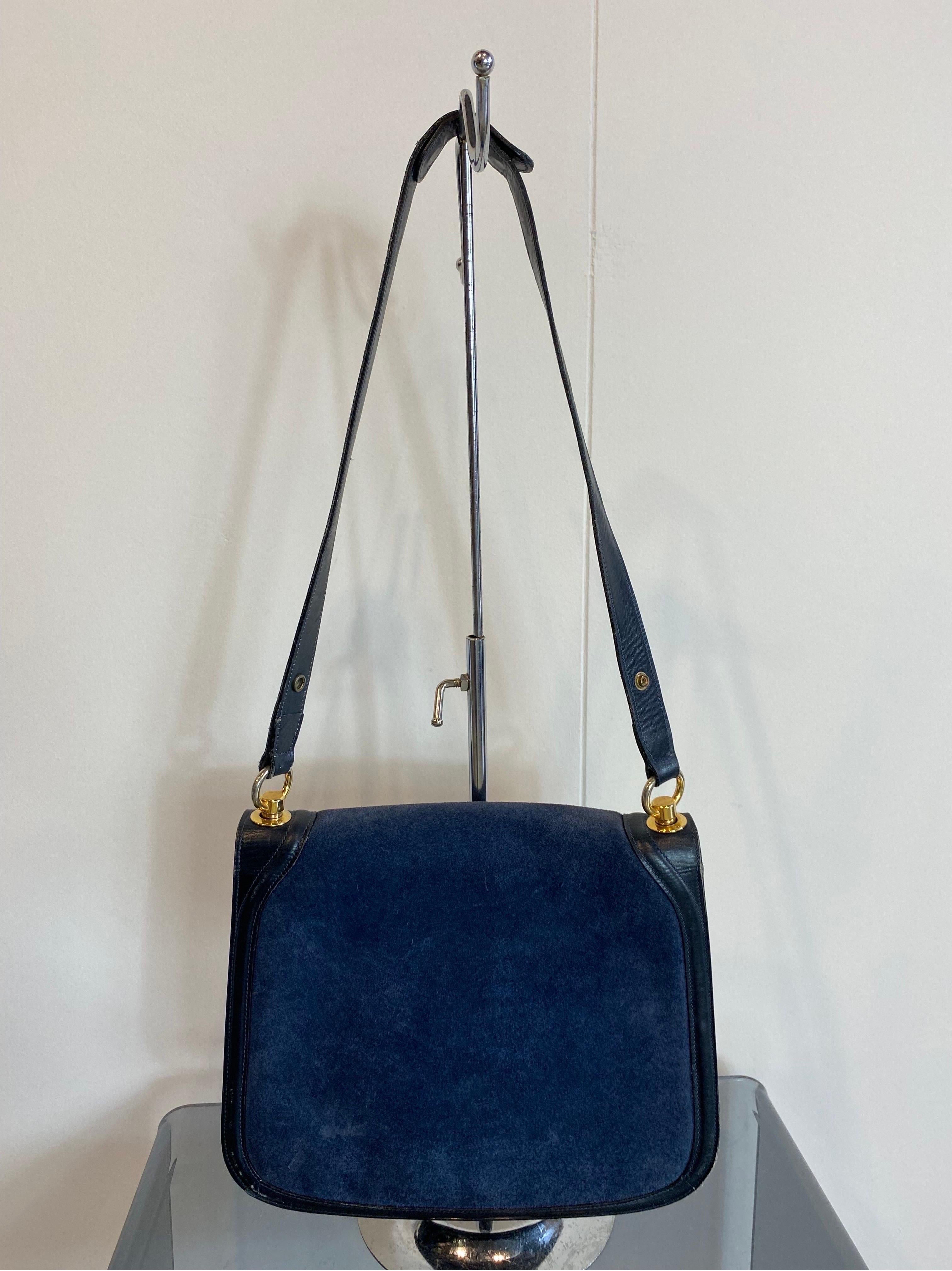 Gucci Blondie vintage ‘70 in blue suede In Good Condition In Carnate, IT