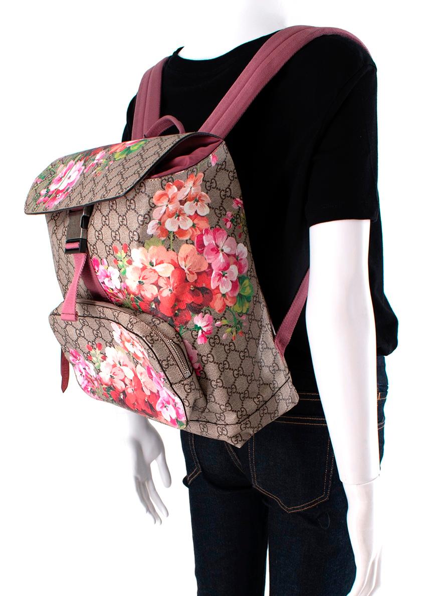 Gucci Blooms GG Monogram Canvas Backpack For Sale 1