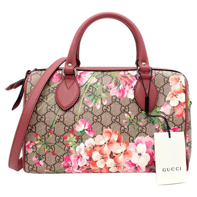 Gucci Blooms GG Monogram Canvas Boston Bag For Sale at 1stDibs
