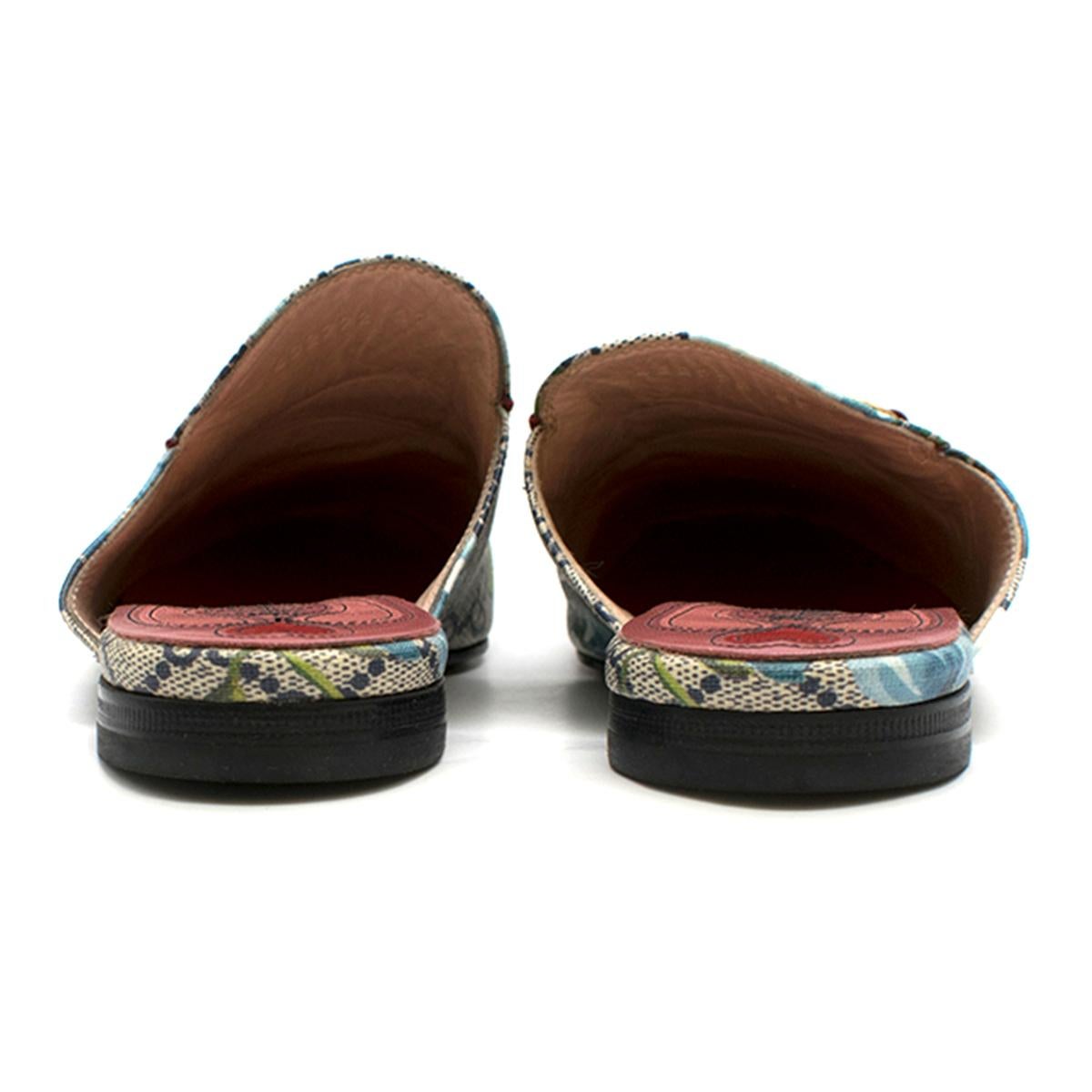 gucci slides blue flowers