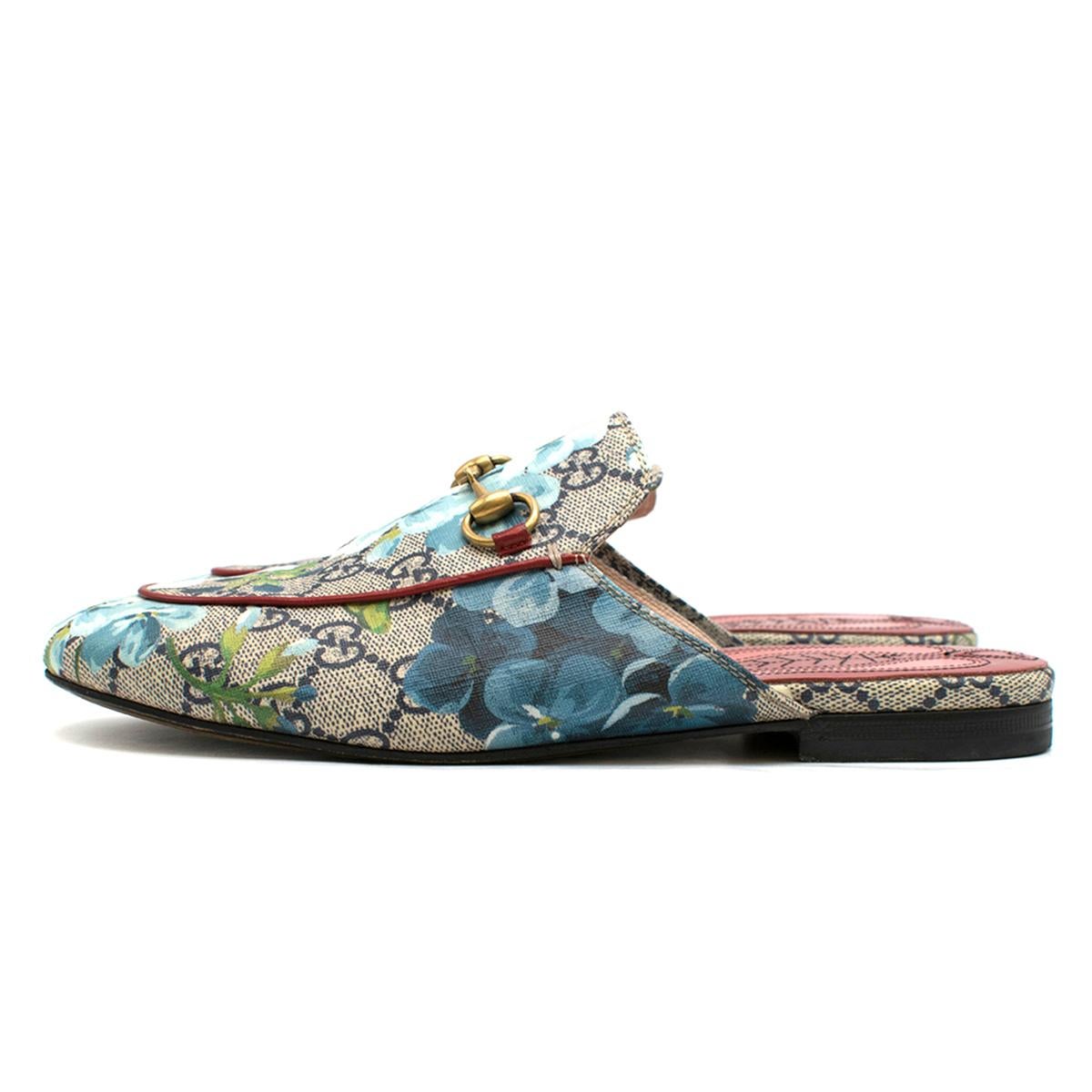 blue flower gucci slides