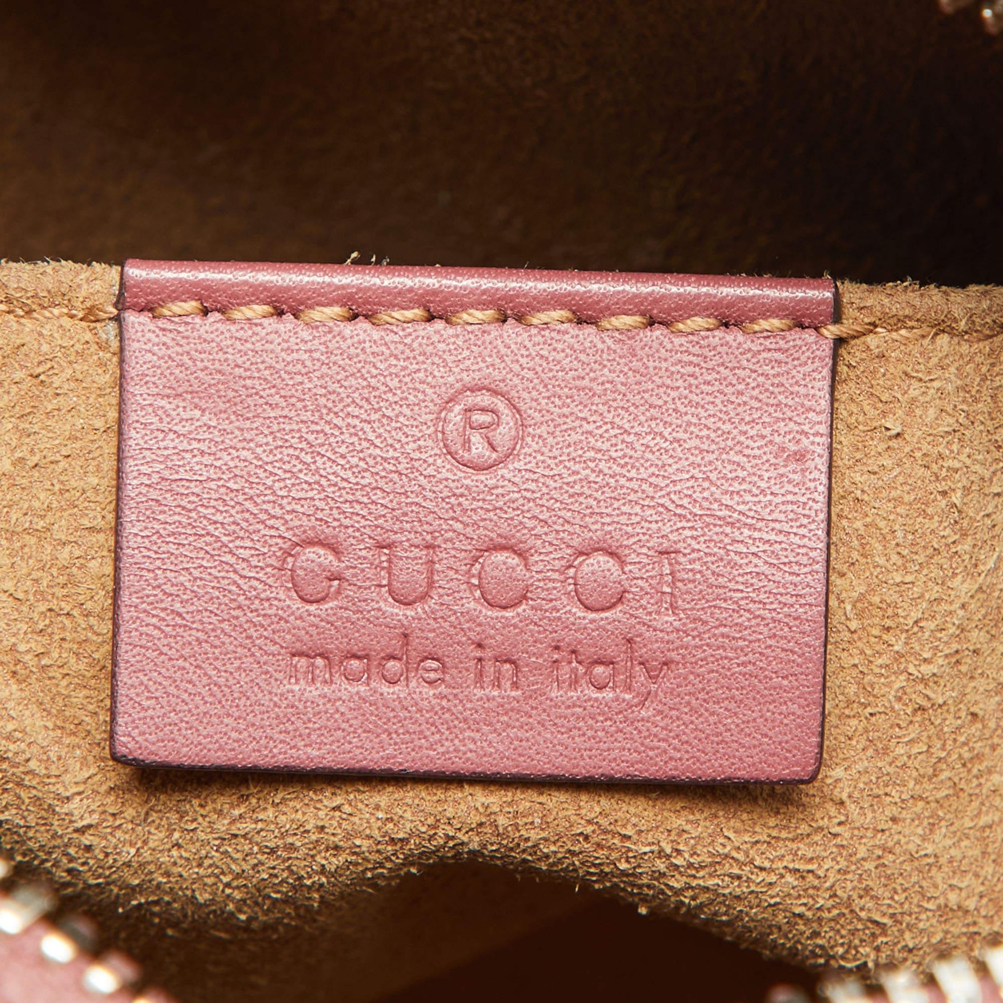 Women's Gucci Blooms Print GG Supreme Canvas and Leather Mini Chain Crossbody Bag