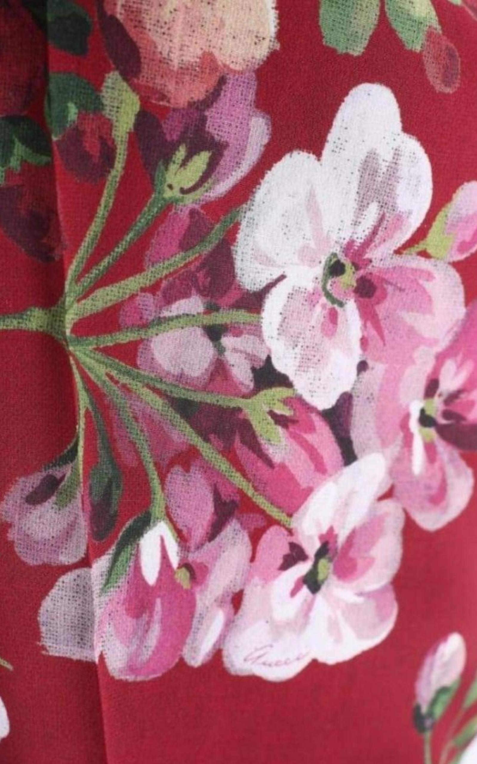 Gucci Blooms imprimé pyjama bourgogne en soie IT 36 US 0 Pour femmes en vente