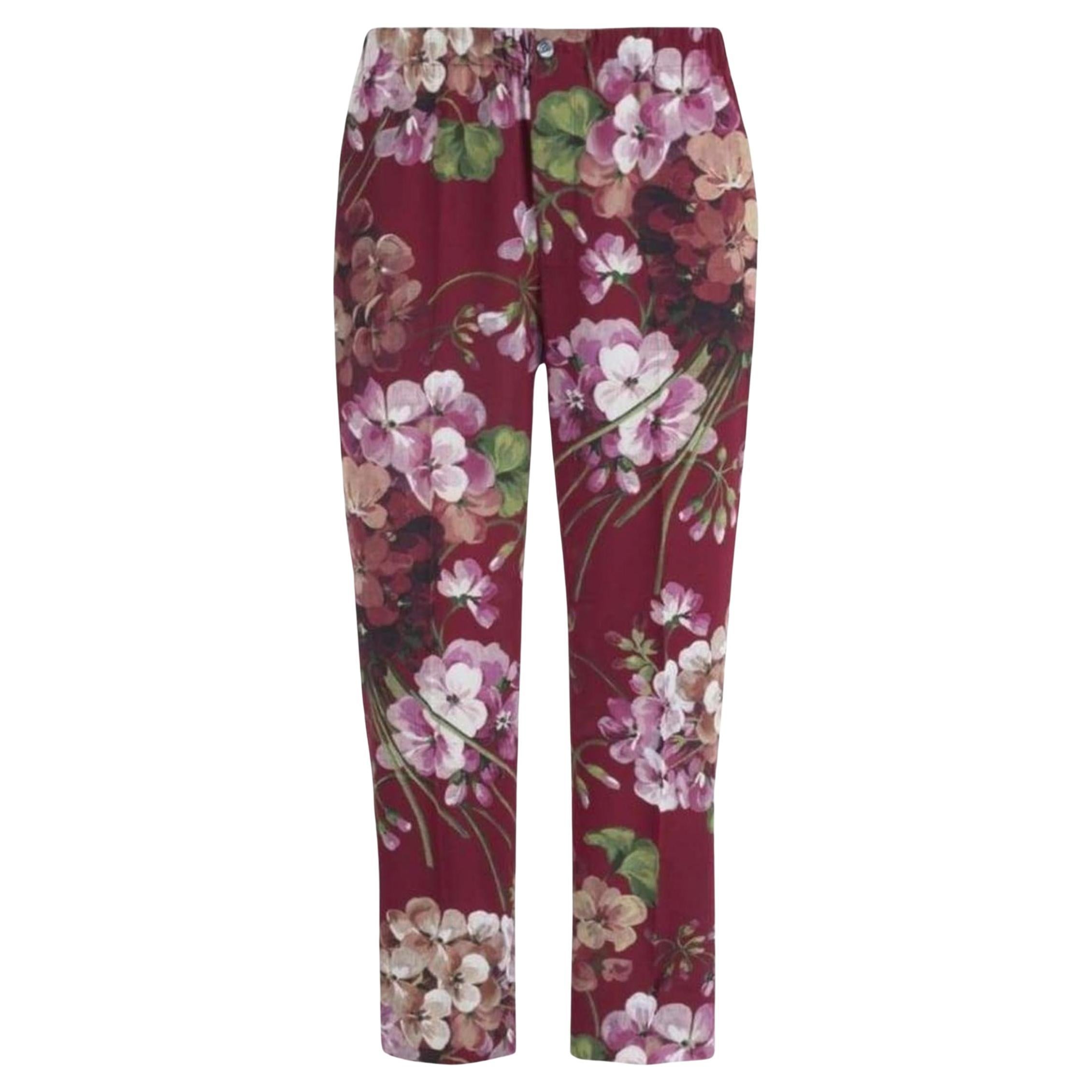 Gucci Blooms imprimé pyjama bourgogne en soie IT 36 US 0