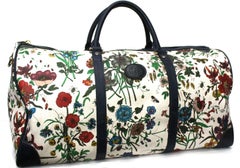 Gucci Blu Suede Flora Duffel Bag
