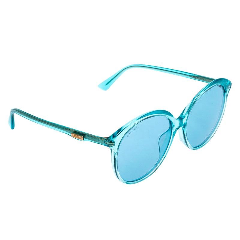 Gucci Blue Acetate GG0257SA Oversized Round Sunglasses