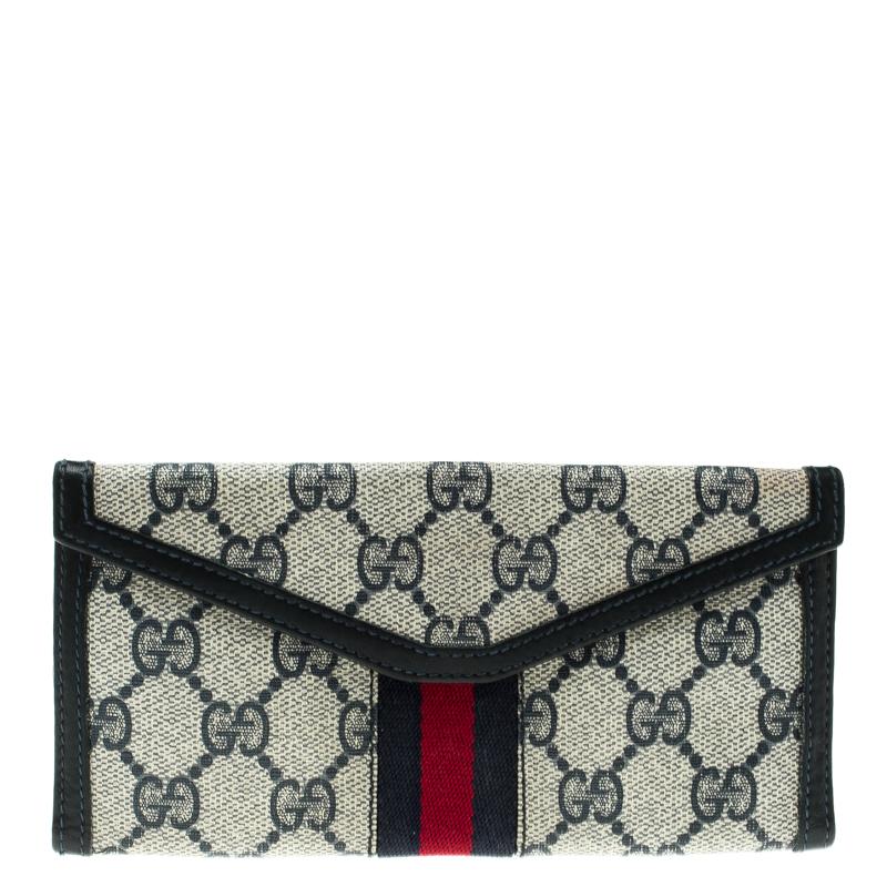 GG Supreme Canvas Vintage Web Wallet 
