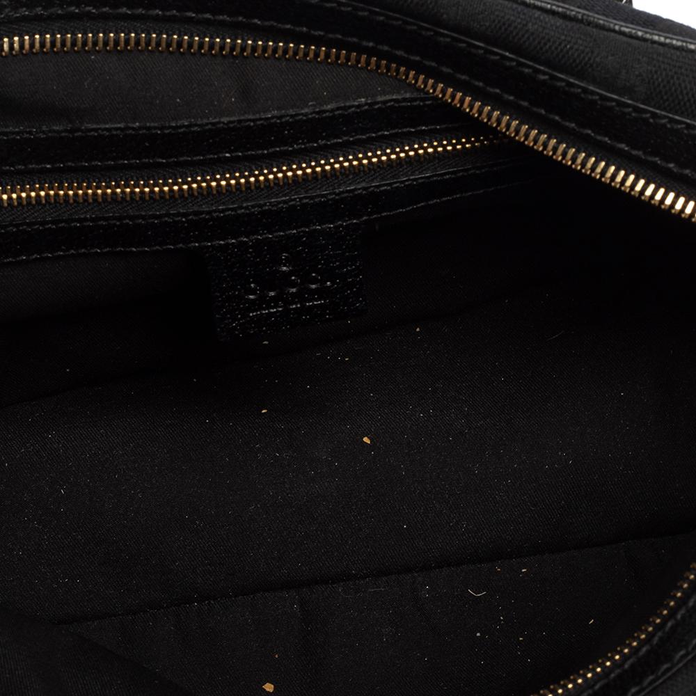 Gucci Blue/Black GG Canvas and Leather Boston Bag 5