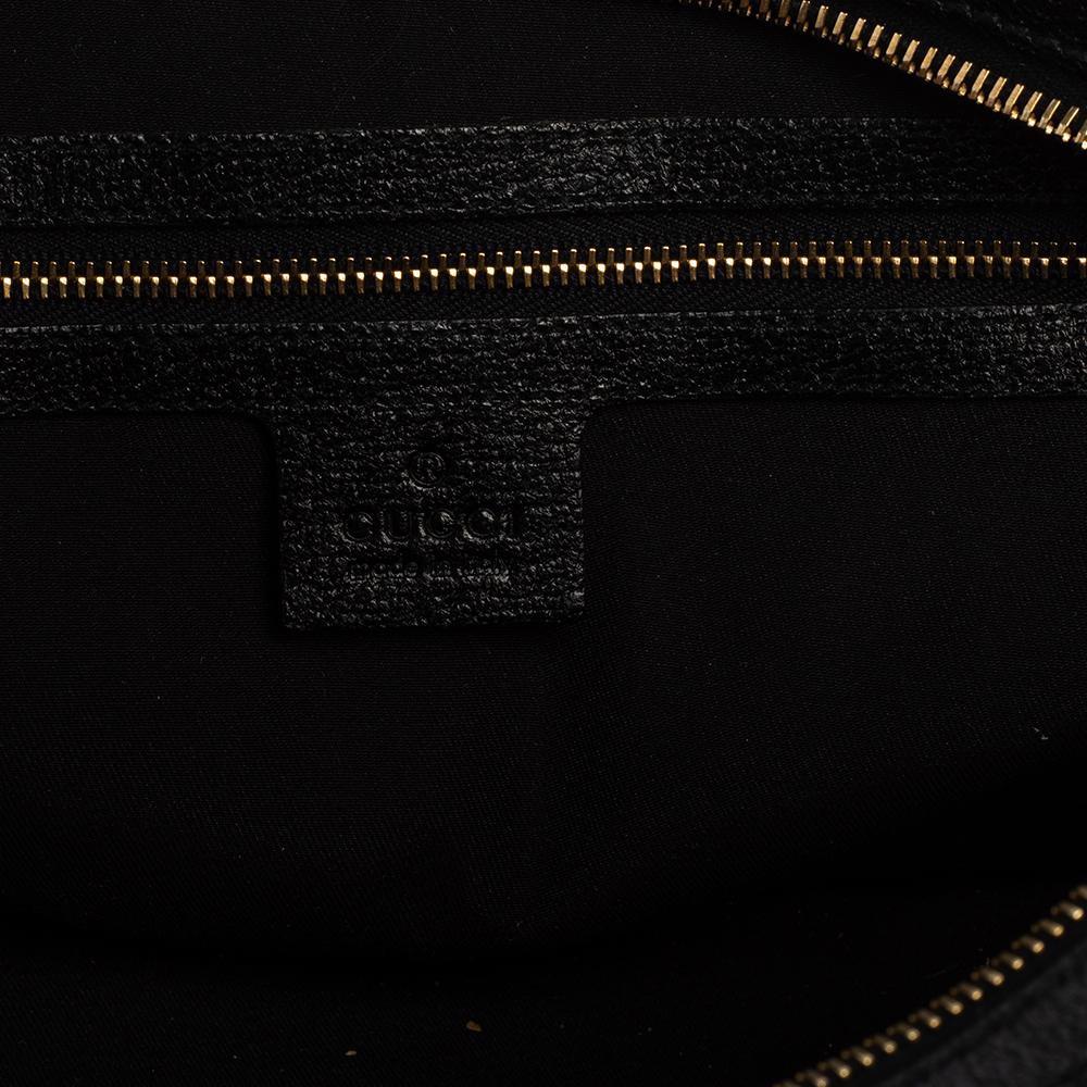 Gucci Blue/Black GG Canvas and Leather Boston Bag 3