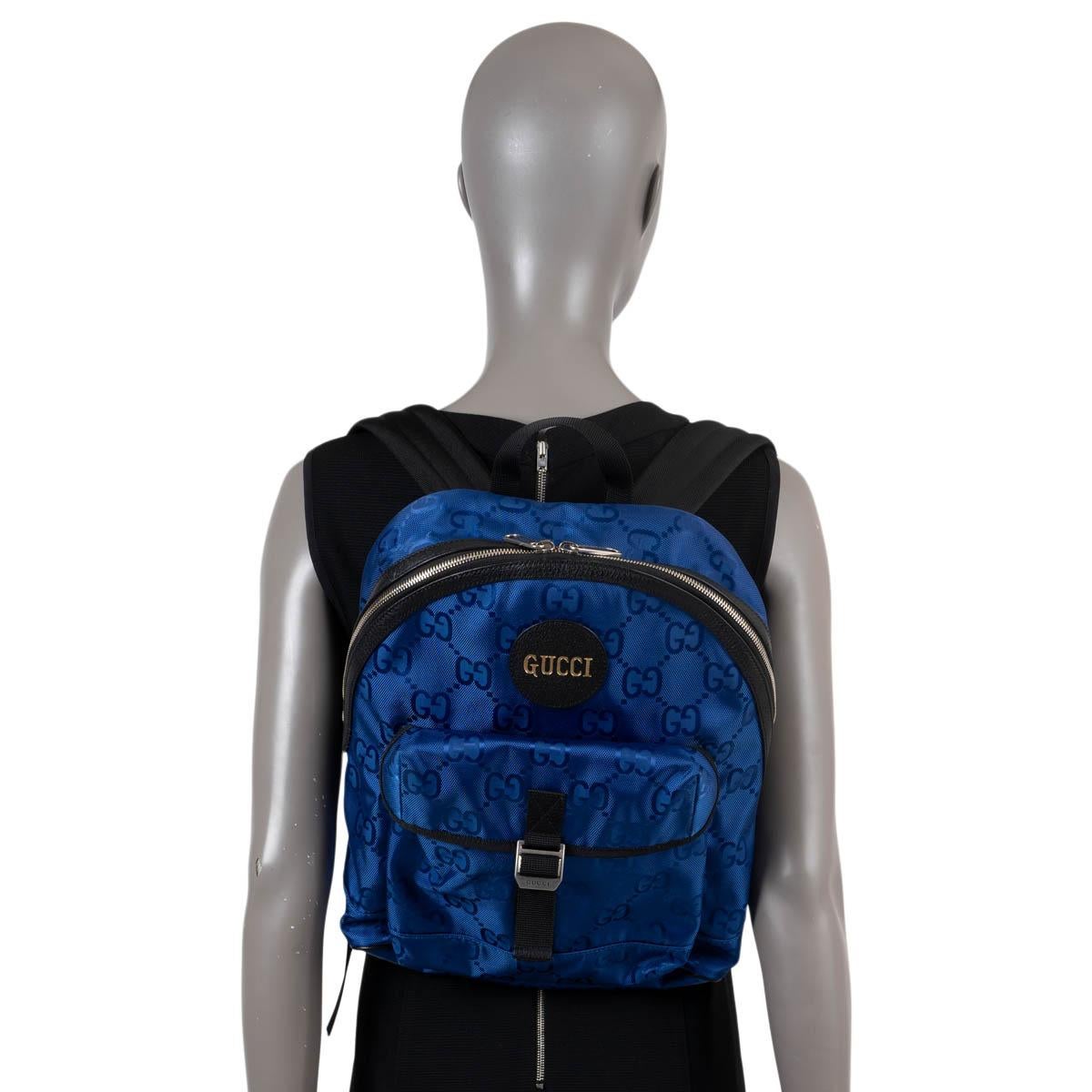 GUCCI blue black GG MONOGRAM ECONYL OFF THE GRID Backpack Bag For Sale 7