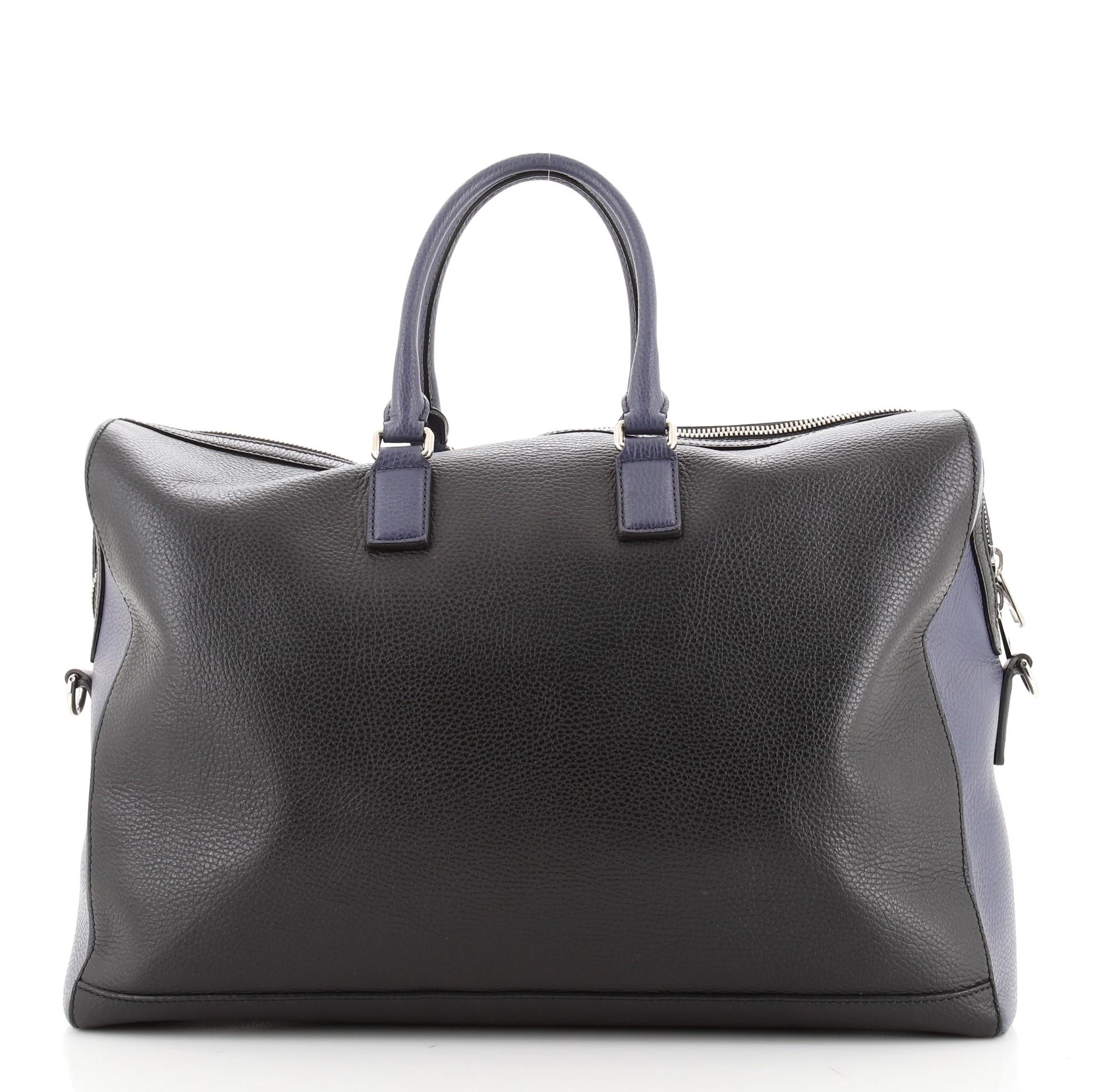 Gucci Blue Black Leather Cosmopolis Pocket Duffle Bag


68140MSC