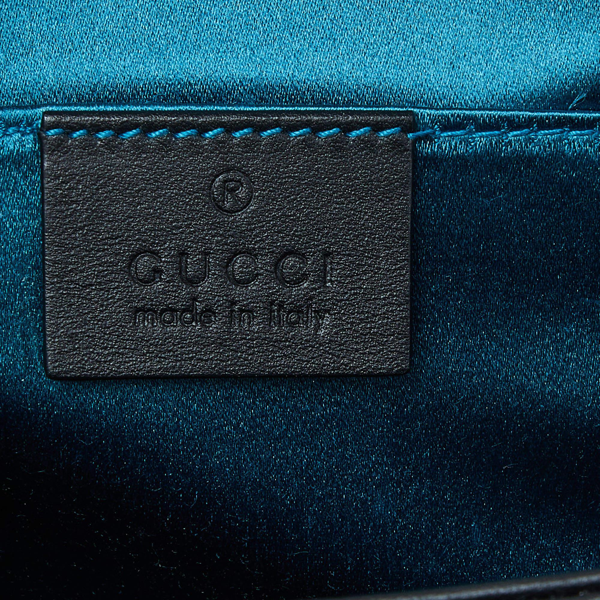 Gucci Blue/Black Suede andLeather Ophidia Chain Bag 3