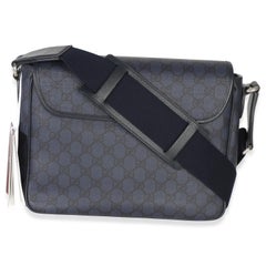 Gucci Blue Black Tender GG Supreme Dollar Calfskin Ophidia Messenger Bag
