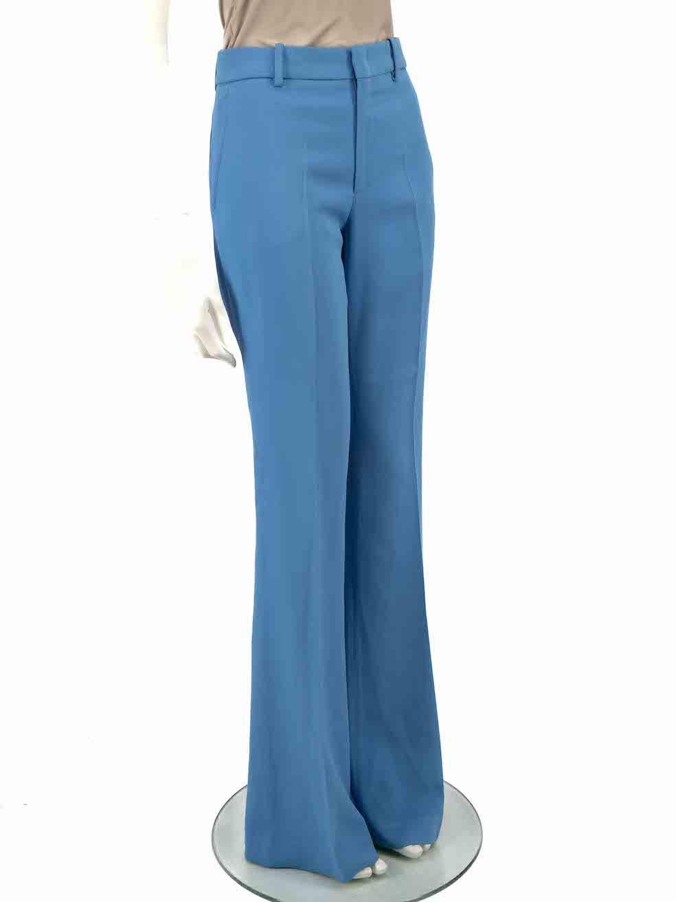 CONDITION is Very good. Minimal wear to trousers is evident. Minimal wear to the composition with negligible signs of past alteration at the centre back on this used Gucci designer resale item.
 
 
 
 Details
 
 
 Blue
 
 Synthetic
 
 Tailored